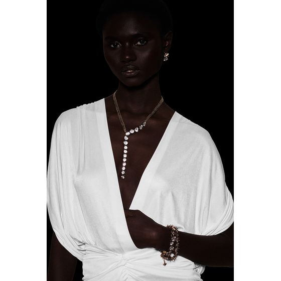 colar tie lumiere ouro vintage